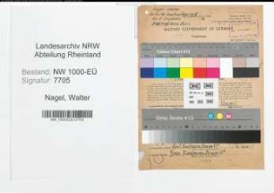 Entnazifizierung Walter Nagel, geb. 07.05.1884 (Reichsbahnsekretaer)