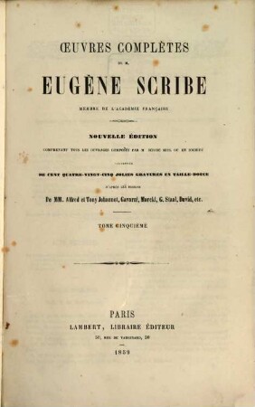Oeuvres complètes de M. Eugène Scribe, 5