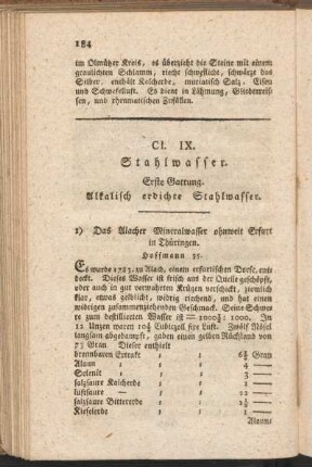 Erste Gattung, Alkalisch erdichte Stahlwasser