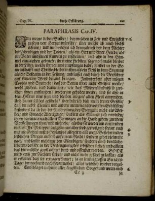 Paraphrasis Cap. IV