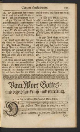 Vom Wort Gottes/ und desselbigen krafft und wirckung.