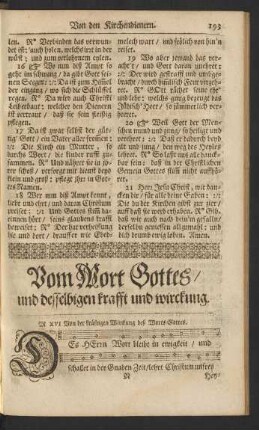 Vom Wort Gottes/ und desselbigen krafft und wirckung.