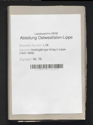 Kontributions- und sonstige Leistungen für die schwedische Garnision zu Lemgo