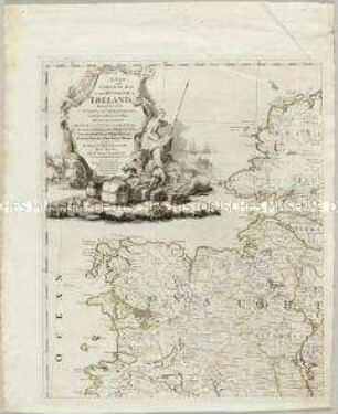 Landkarte von Irland mit einer Nebenkarte: The Sea Coasts of Great Britain and Ireland.