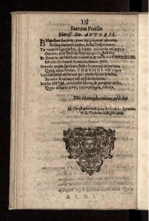 In Sacram Poesin Clariß. Dn. Autoris