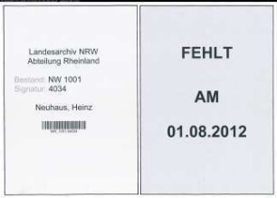 Entnazifizierung Heinz Neuhaus, geb. 30.11.1889 (Baumeister)