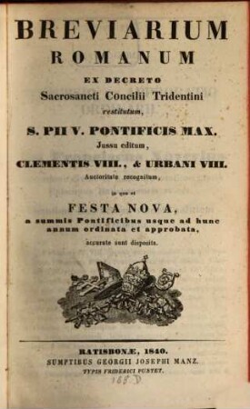 Breviarium Romanum : Per totum annum, in quo et Festa Nova