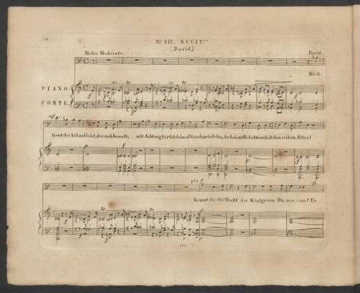 N° VII. Recit.vo (David): Mich freut der kühne Geist