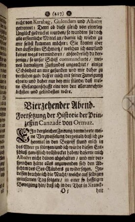 Vierzehender Abend. - Achtzehender Abend.