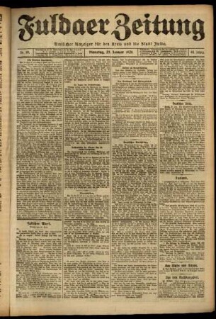 Ausgabe vom Dienstag, den 25. Januar 1921.