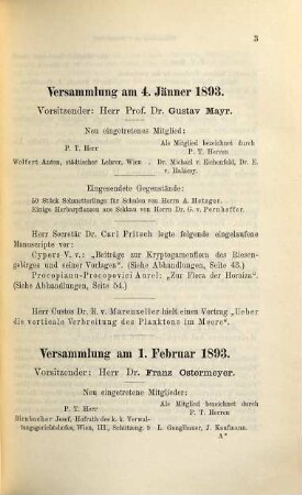 Verhandlungen der Zoologisch-Botanischen Gesellschaft in Wien. 43. 1893 (1894)