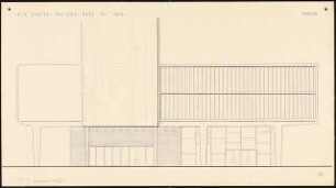 New Central National Bank of Iraq, Bagdad: Ansicht Ostfassade, Ausschnitt Eingangsbereich, 1:50, (von Inv.nr. 39323)