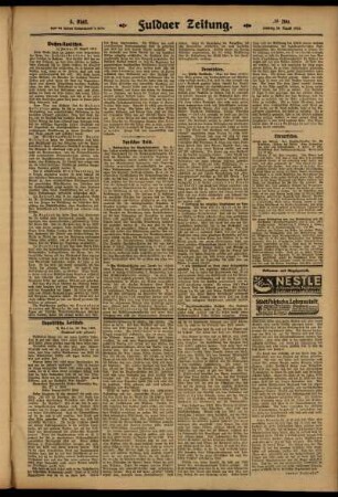 Dritte Ausgabe vom Samstag, den 30. August 1913.