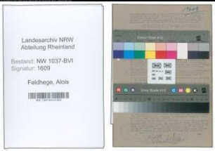 Entnazifizierung Alois Feldhege , geb. 05.07.1910 (Rendant)