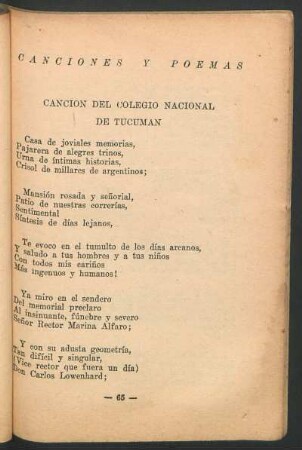 Canción del Colegio Nacional de Tucumán