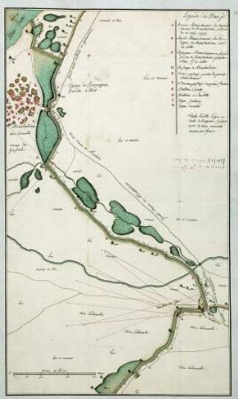 WHK 22 Österreichischer Sukzessionskrieg 1740-1748 bis zum Aachener Frieden: Plan der Belagerungslinien vor Knaudenheim, 1744