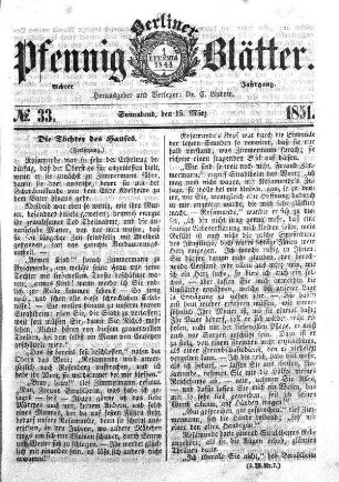 No. 33, Sonnabend,den 15. März