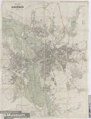 Plan von Leipzig; Beilage zum Adressbuch für Leipzig und seine Vororte 1905