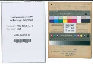 Entnazifizierung Mehmet Zeki , geb. 03.08.1899 (Mechaniker)