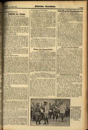 Zweite Ausgabe vom Mittwoch, den 10. August 1938.
