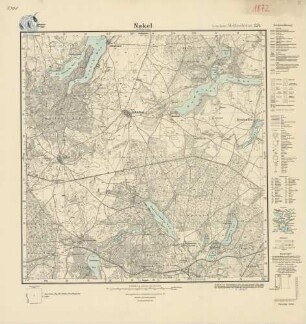 1872 (alte Nr.: 534) Nakel in Westpreussen, Meßtischblatt (4cm - Karte)
