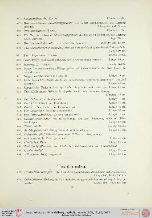 Textilarbeiten (Nr. 859-871)