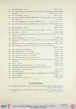 Textilarbeiten (Nr. 859-871)
