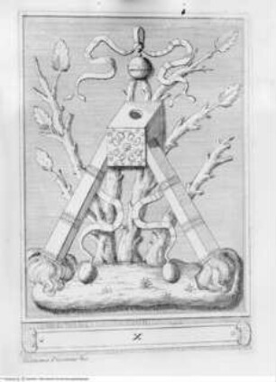 Memorie concernenti la città di Urbino dedicate alla Sagra Real Maestà di Giacomo III Re della Gran Bretagna, Flammenspeier; (Blatt 10)