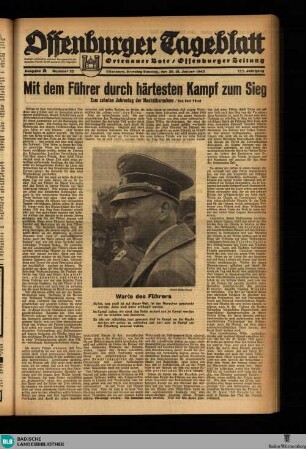 Offenburger Tageblatt, Samstag+Sonntag