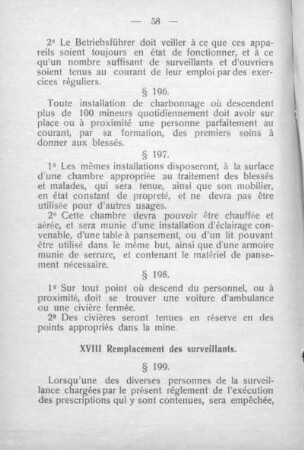 XVIII. Remplacement des surveillants §§ 199-199.