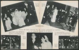 Enlace de Stella Cárcano, hija de nuestro embajador en Londres, con el vizconde William H. D. Ednam