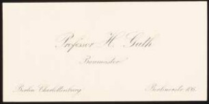 Rathaus, Essen-Rüttenscheid: Visitenkarte H. Guth