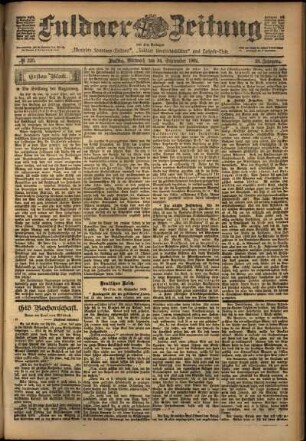Erste Ausgabe vom Mittwoch, den 24. September 1902.