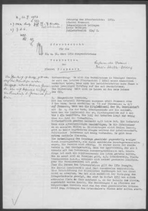 Frommern: Pfarrbericht 1954
