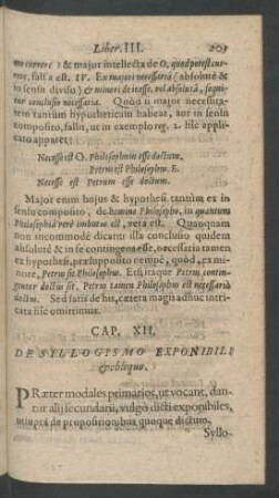 Cap.XII. De Syllogismo Exponibili et obliquo.