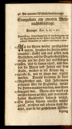 Evangelium am zweeten Weihnachtsfeiertage
