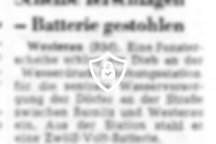 Scheibe zerschlagen - Batterie gestohlen