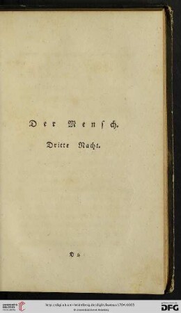 Dritte Nacht: Der Mensch