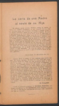 La carta de una madre al novio de su hija