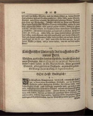 XX. Catechetischer Unterricht des wachenden Simonis Petri.