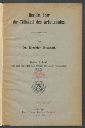 Bericht über die Tätigkeit des Arbeitsamtes