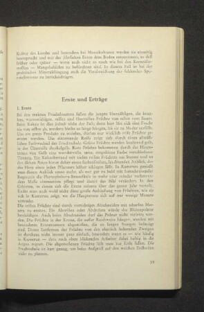 Ernte und Erträge