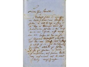 Originalbrief Josef Victor von Scheffels an Adolf Schroedter, geschrieben in Pinzenau/Oberbayern
