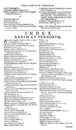 Index Rervm Et Verborvm.