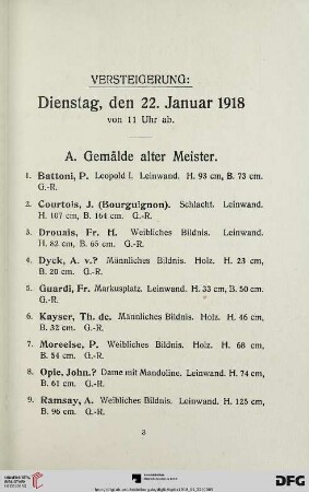 A. Gemälde alter Meister (Nr. 1-12)