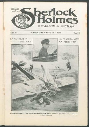 La conquista del aire - la primera víctima argentina - [Dibujo]