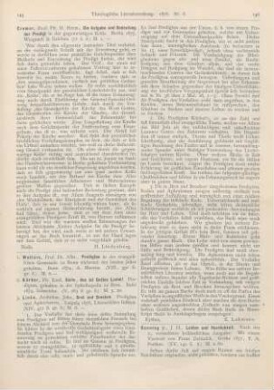 145-146 [Rezension] Körber, Emil, Siehe, das ist Gottes Lamm! Predigten, gehalten in der Spitalkapelle zu Bern