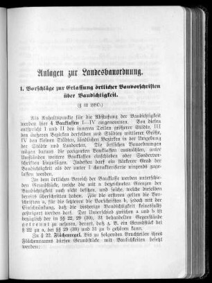 1. Vorschläge zur Erlassung örtlicher Bauvorschriften über Baudichtigkeit
