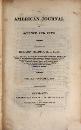 American journal of science : an international earth science journal. 11. 1826