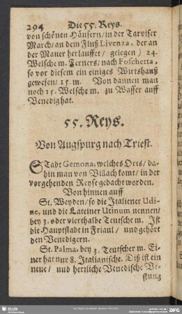 55. Reys. Von Augspurg nach Triest